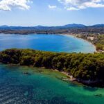 Aerial view on Dassia on Corfu island in Greece