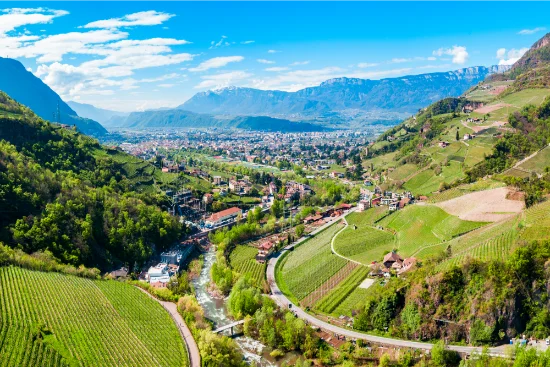 Bolzano e Dolomiti vista panoramica, Alto Adige