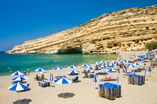 Spiaggia di Matala a Creta, Grecia