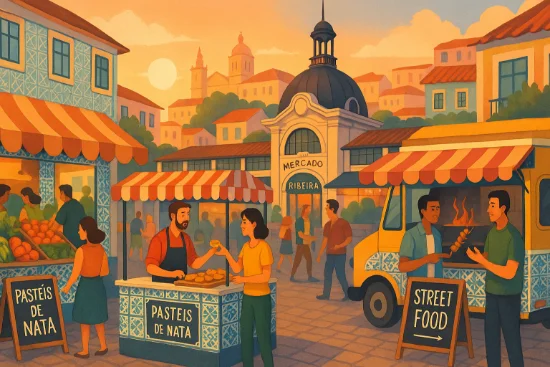Mercato di Lisbona al Tramonto