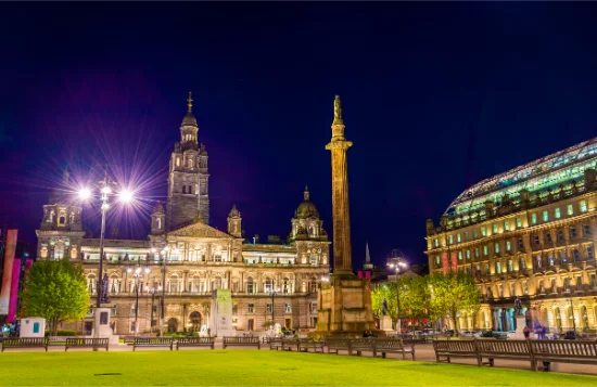 George Square a Glasgow di notte