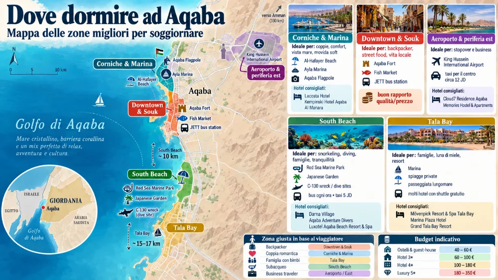 Mappa delle zone dove dormire a Ad Aqaba